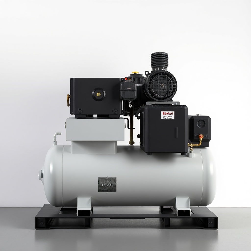 Einhell TC-AC 190/24/8 kompresörünün sessiz bir atölye köşesinde