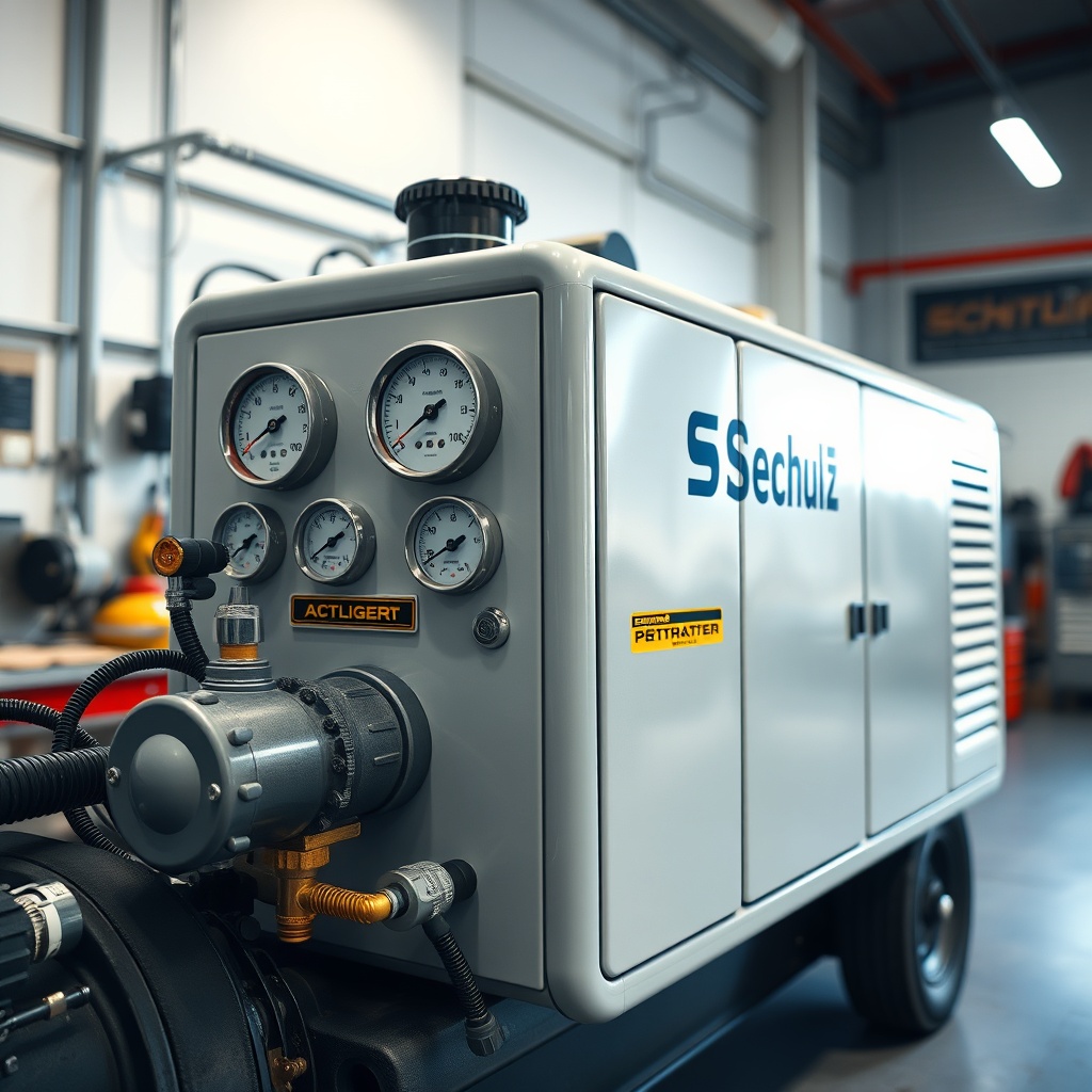 <clean photorealistic photo of Schulz MST 20/200 24 LT with gauges and air line