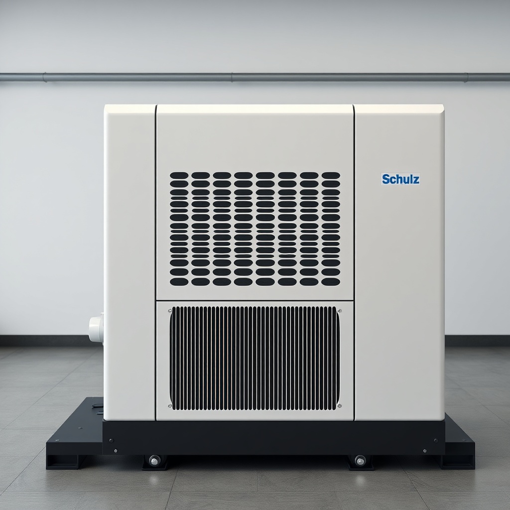 <A clean photorealistic photo of Schulz MST 20/200 24 LT kompresörünün yan görünümü